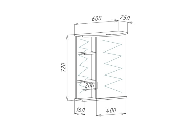 Зеркало-шкаф (60х72) Bellezza Магнолия 4612709001019